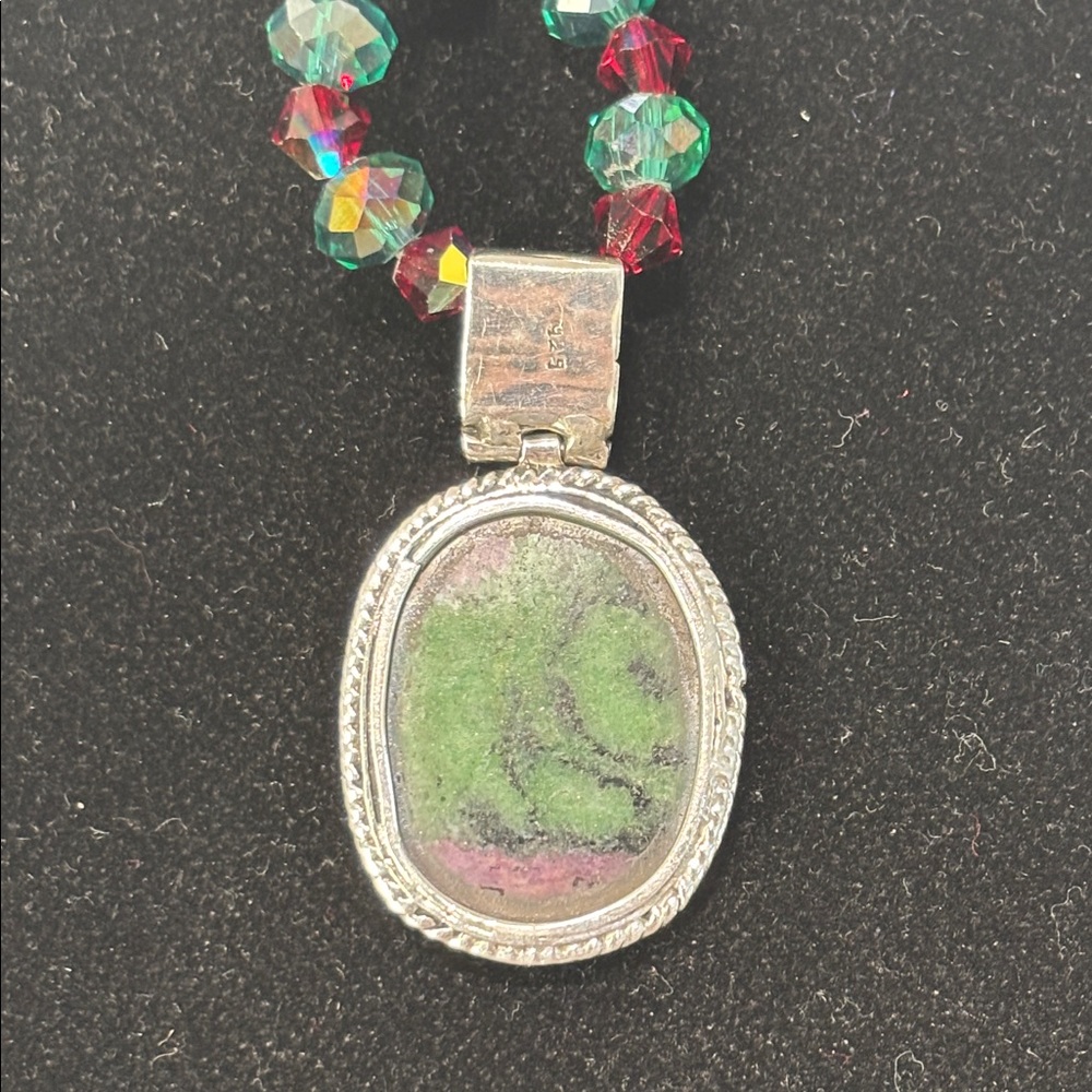 Ruby Zoisite/Garnet 925 Necklace - image 4